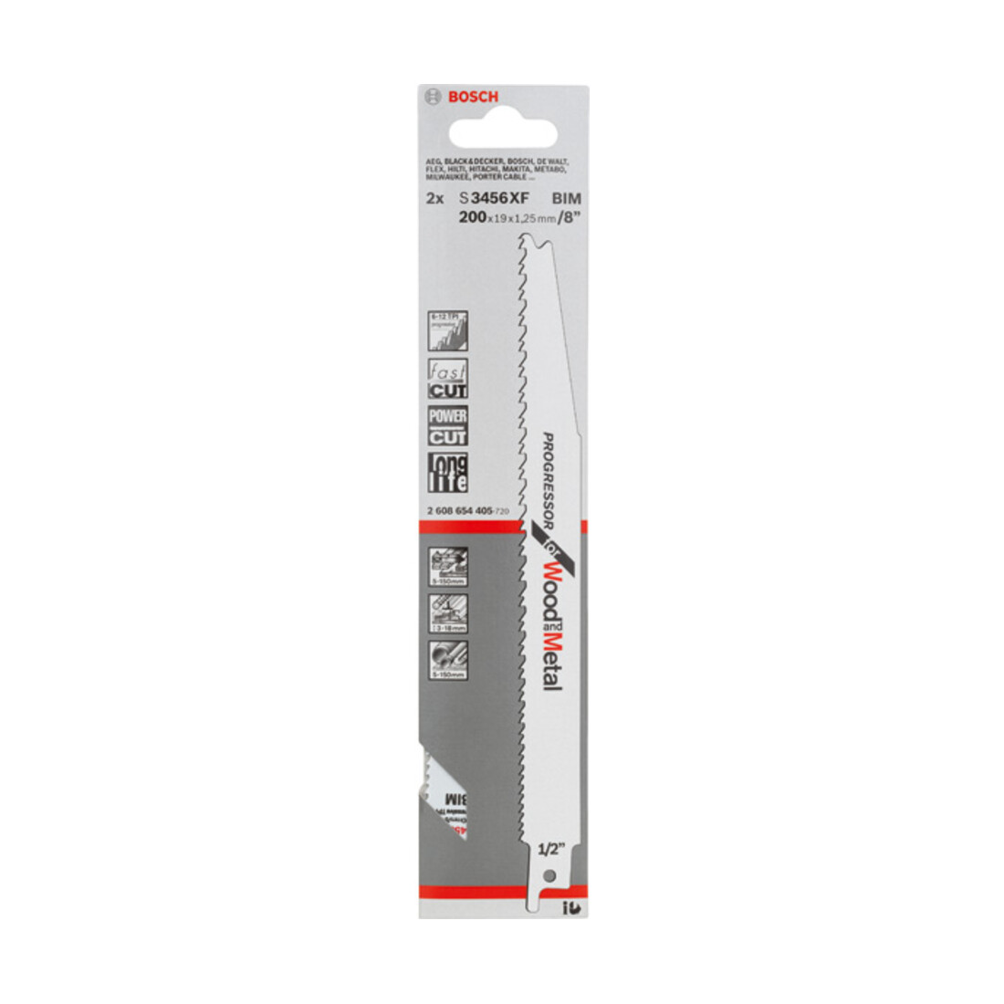 Bosch Säbelsägeblatt S 3456 XF, Progressor for Wood and Metal