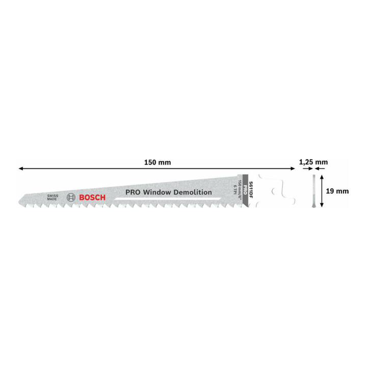 Bosch Säbelsägeblatt S 611 DF, Heavy for Wood and Metal