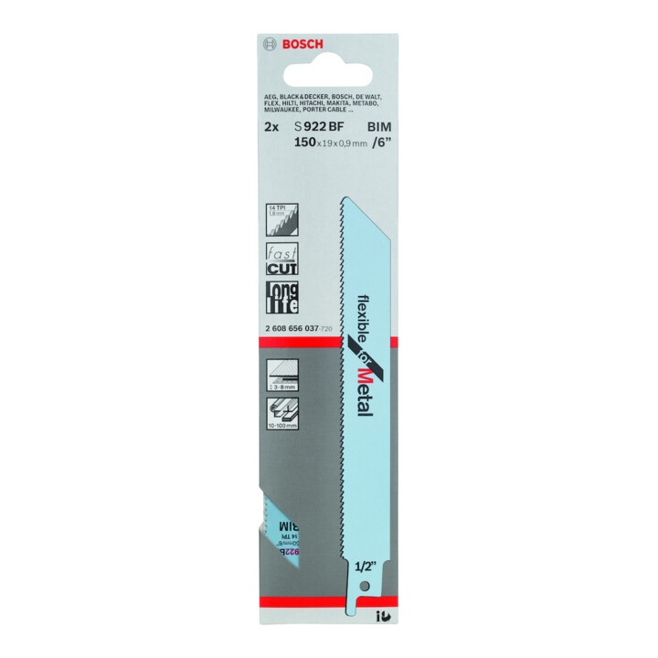 Bosch Säbelsägeblatt S 922 BF, Flexible for Metal