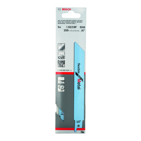 Bosch Säbelsägeblatt S 922 BF, Flexible for Metal