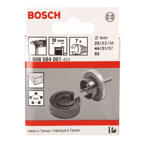 Bosch Sägekranz-Set 7-teilig 25 - 63 mm Arbeitslänge 18 mm