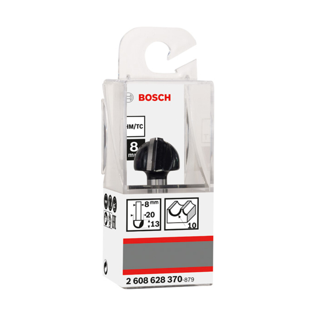 Bosch Sbavatore cavi per scanalature 8 mm raggio 10 mm diametro 20 mm lunghezza di lavoro 12,4 mm lunghezza complessiva 46 mm