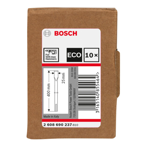 Bosch Scalpelli piatti con attacco SDS max, 25x400mm, 10pz.