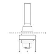 Bosch Schaft für Scheibennutfräser mit Anlaufkugellager 8 mm D 22 mm G 60,3 mm-4