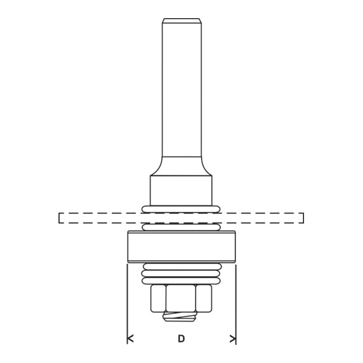 Bosch Schaft für Scheibennutfräser mit Anlaufkugellager 8 mm D 22 mm G 60,3 mm