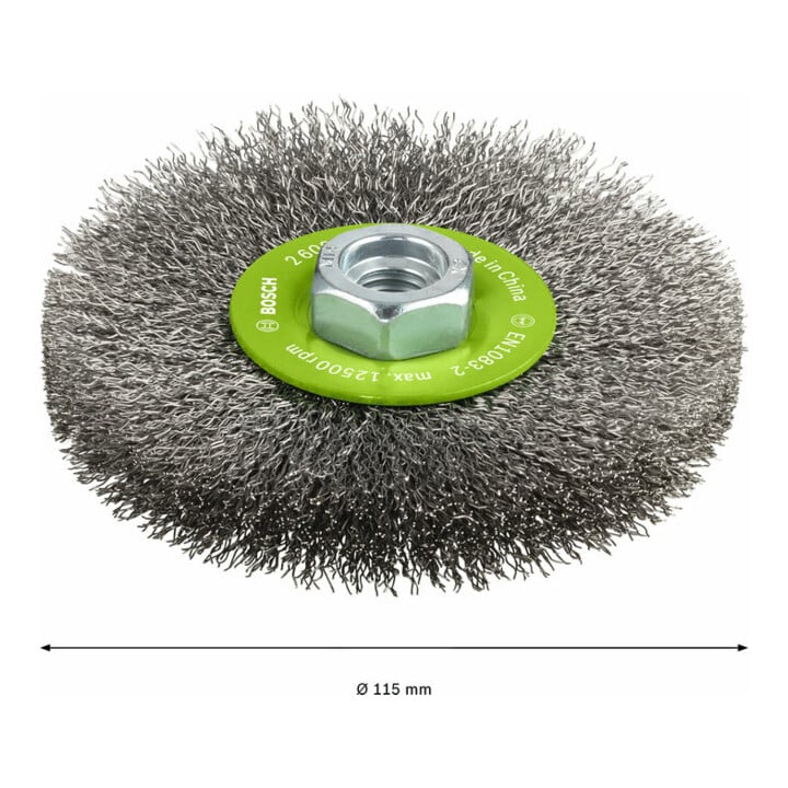 Bosch Scheibenbürste Clean for Inox gewellt rostfrei 115 mm 0,3 mm 8500 U/min,M14