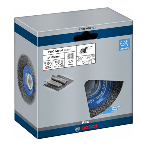 Bosch Scheibenbürste Clean for Metal X-LOCK gewellt 115 mm 0,3 mm