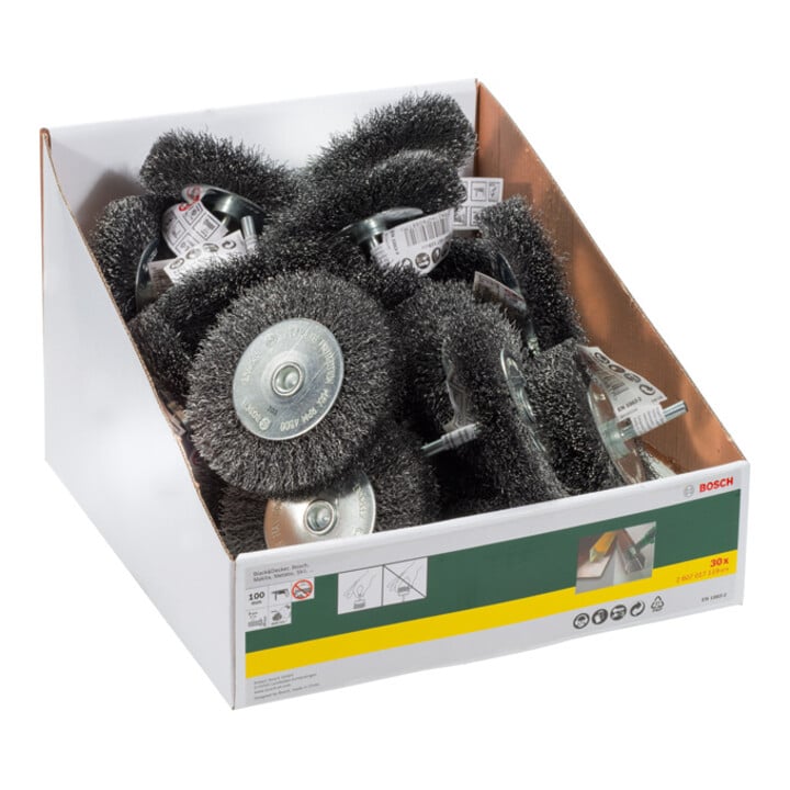Bosch Scheibenbürste für Bohrmaschinen, gewellter Draht, 100 mm, 20 mm