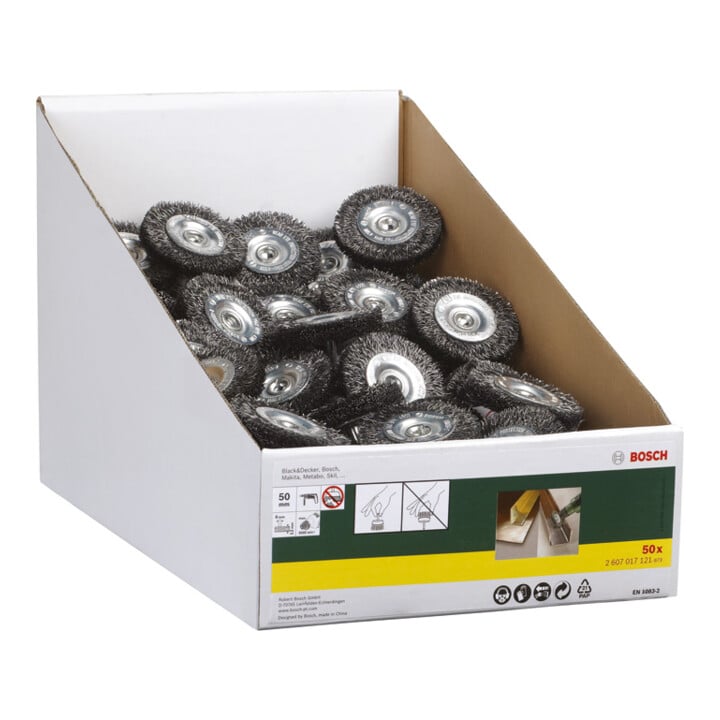 Bosch Scheibenbürste für Bohrmaschinen, gewellter Draht, 50 mm, 12 mm