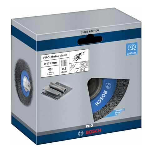 Bosch Scheibenbürste gewellt 115 mm 0,3 mm 11000 U/min M14