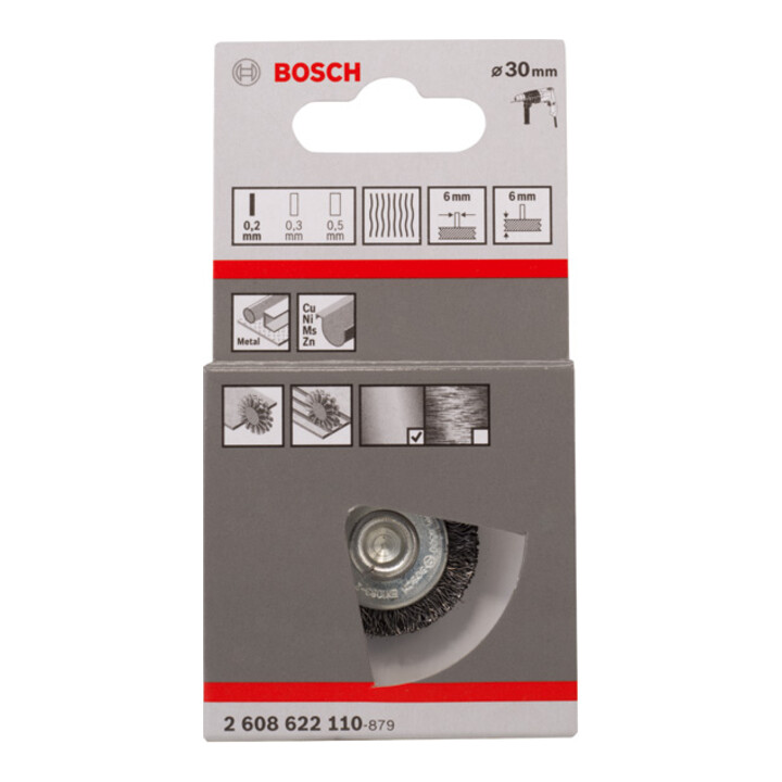 Bosch Scheibenbürste gewellt 30 mm 0,2 mm 6 mm 4500 U/min