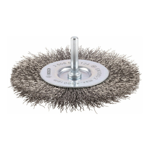 Bosch Scheibenbürste gewellt rostfrei 100 mm 0,3 mm 10 mm 4500 U/ min