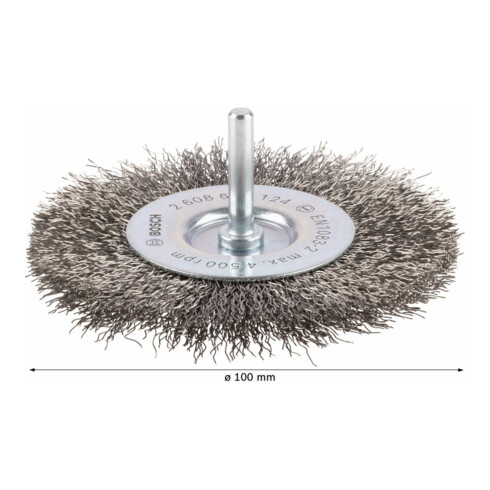 Bosch Scheibenbürste gewellt rostfrei 100 mm 0,3 mm 10 mm 4500 U/ min