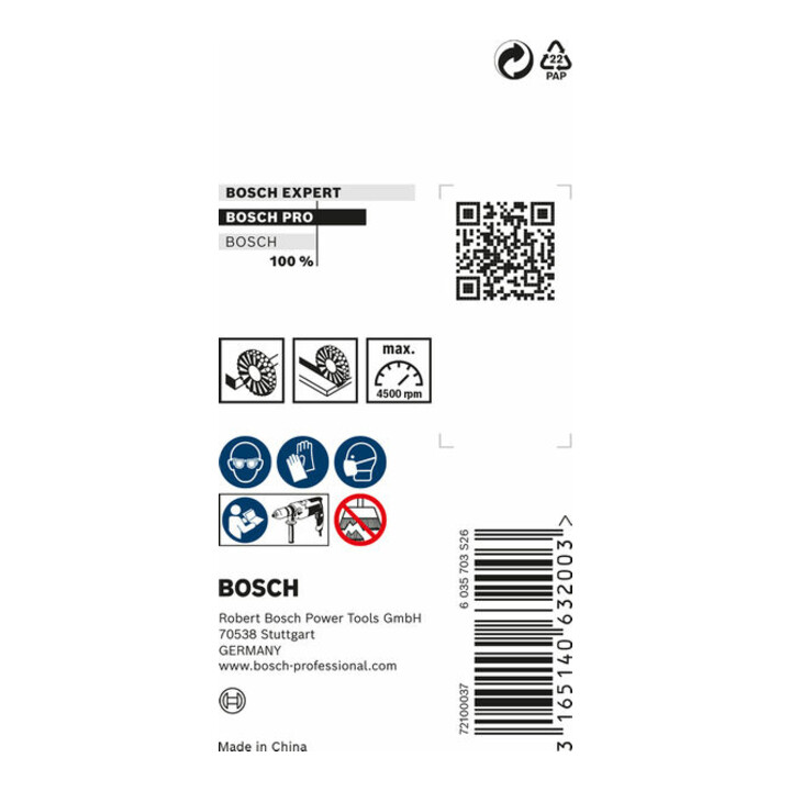 Bosch Scheibenbürste gewellt rostfrei 50 mm 0,2 mm 15 mm 4500 U/ min