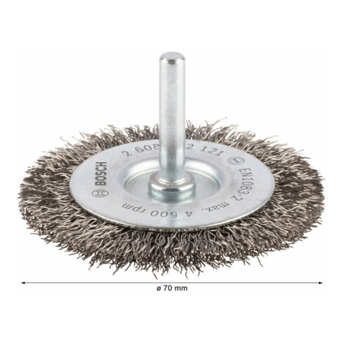 Bosch Scheibenbürste gewellt rostfrei 70 mm 0,3 mm 10 mm 4500 U/ min