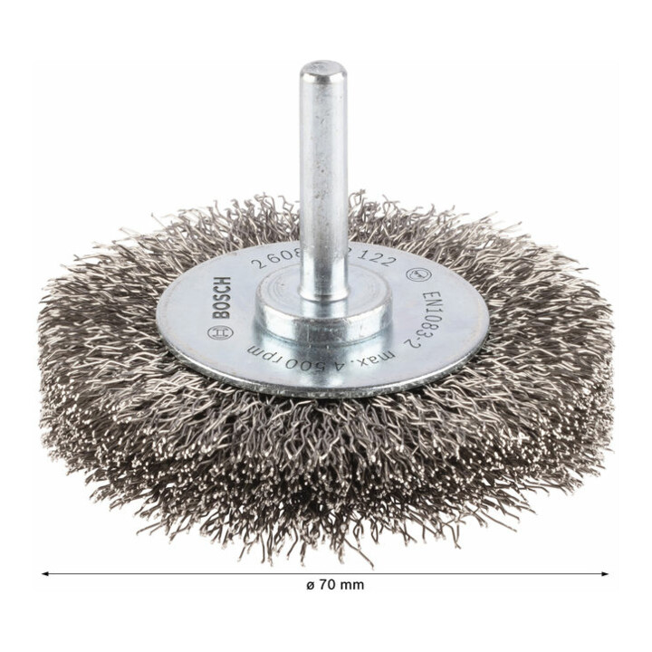 Bosch Scheibenbürste gewellt rostfrei 70 mm 0,3 mm 15 mm 4500 U/ min