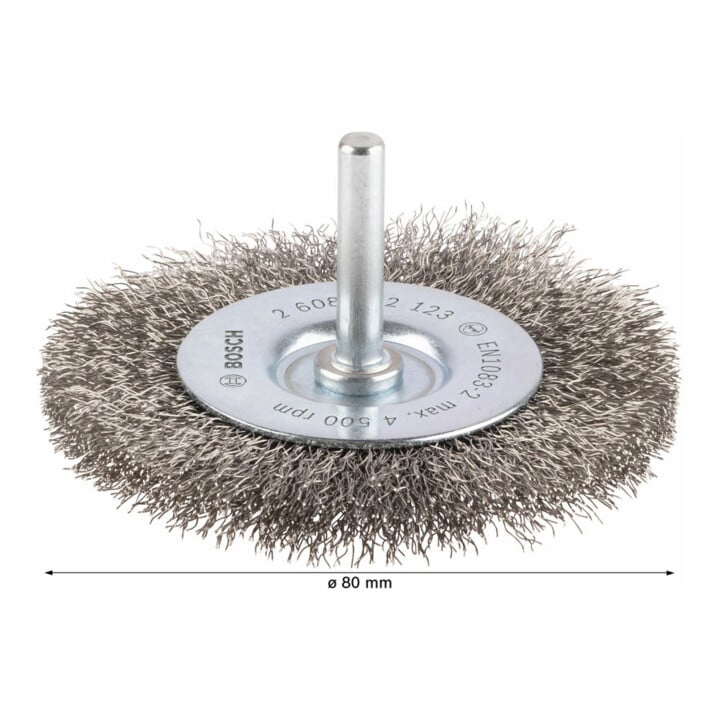 Bosch Scheibenbürste gewellt rostfrei 80 mm 0,2 mm 4 mm 4500 U/ min