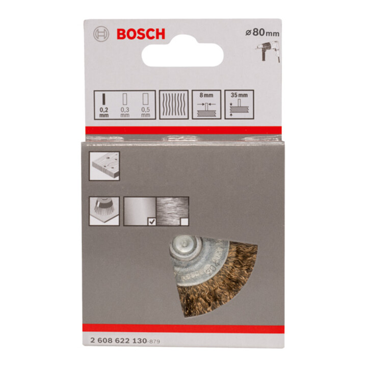 Bosch Scheibenbürste gewellt vermessingt 80 mm 0,2 mm 35 mm 4500 U/ min