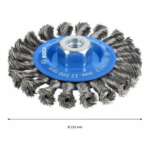 Bosch Scheibenbürste gezopft 115 mm 0,5 mm 12 mm 12500 U/min M14