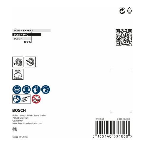 Bosch Scheibenbürste gezopft rostfrei 115 mm 0,5 mm 12500 U/ min M14