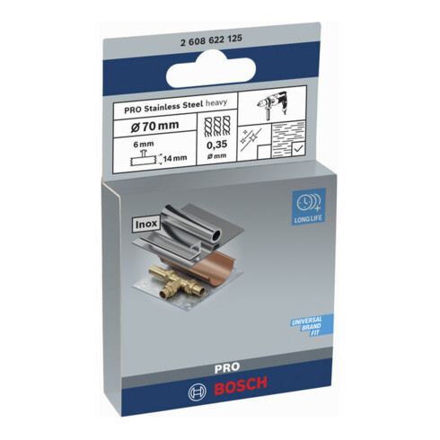 Bosch Scheibenbürste gezopft rostfrei 70 mm 0,35 mm 14 mm 4500 U/ min