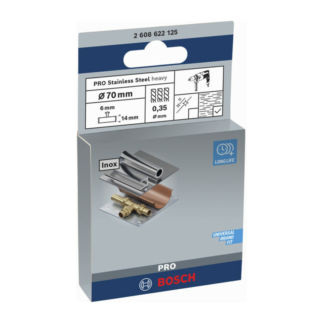Bosch Scheibenbürste gezopft rostfrei 70 mm 0,35 mm 14 mm 4500 U/ min
