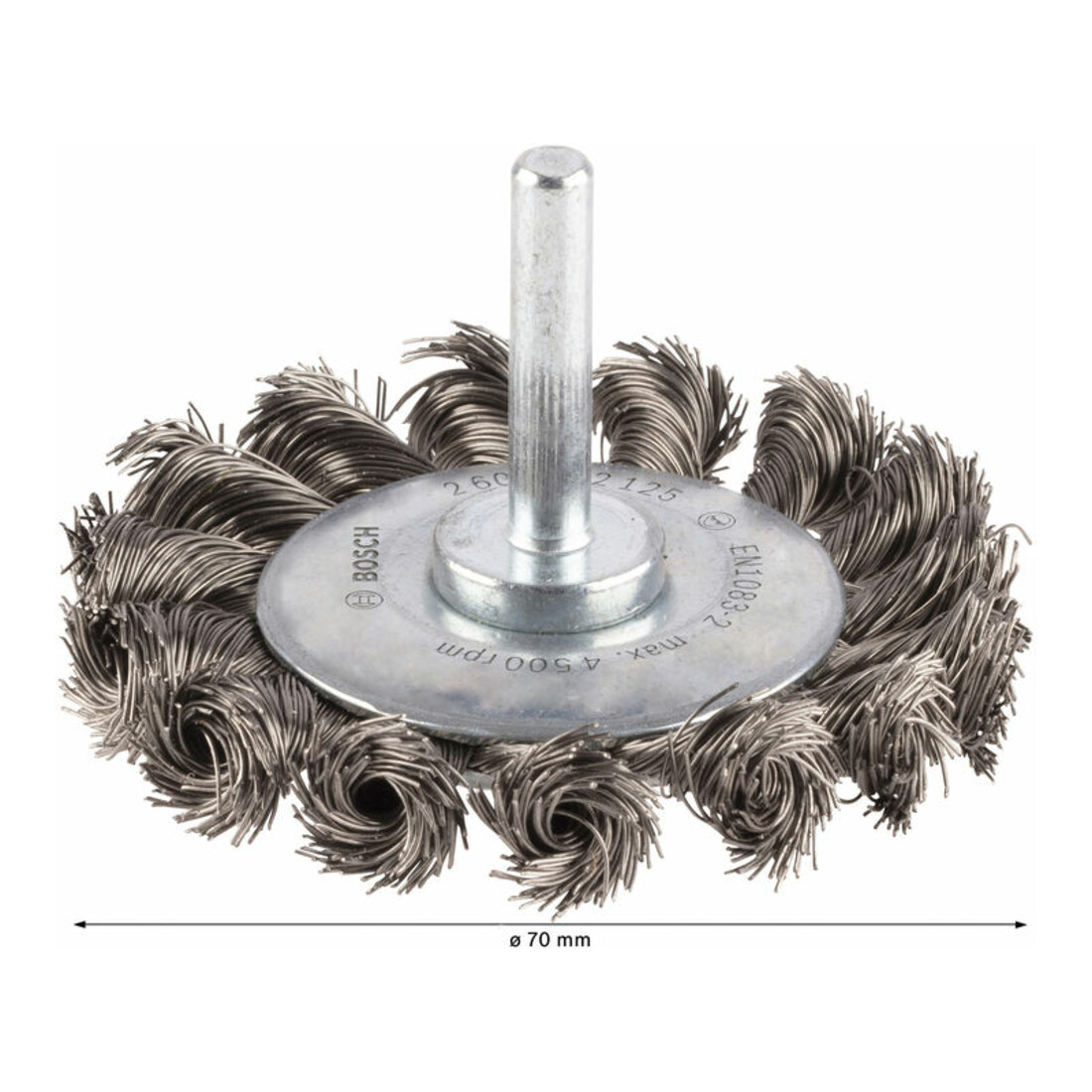 Bosch Scheibenbürste gezopft rostfrei 70 mm 0,35 mm 14 mm 4500 U/ min