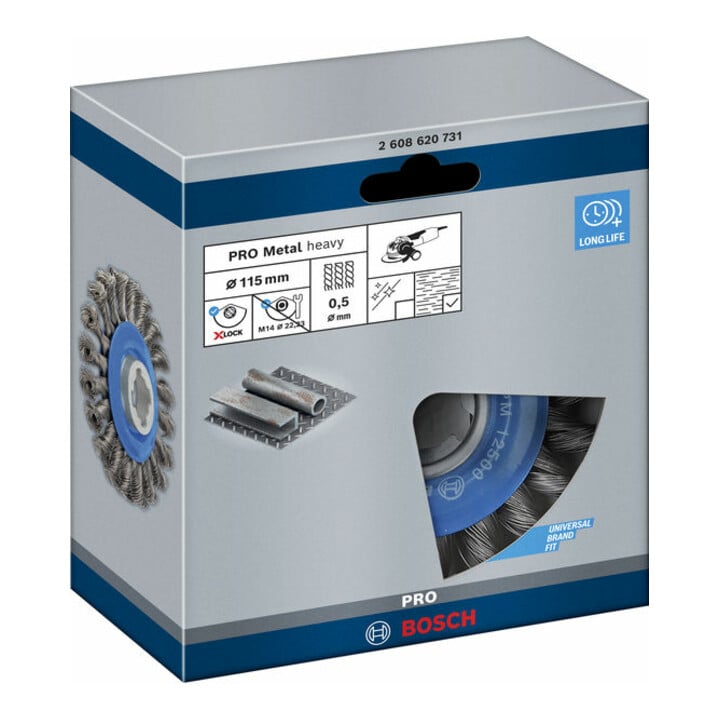 Bosch Scheibenbürste Heavy for Metal X-LOCK gezopft 115 mm 0,5 mm 12 mm
