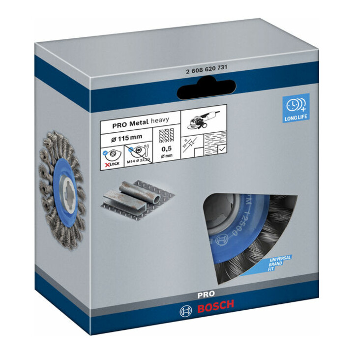 Bosch Scheibenbürste Heavy for Metal X-LOCK gezopft 115 mm 0,5 mm 12 mm