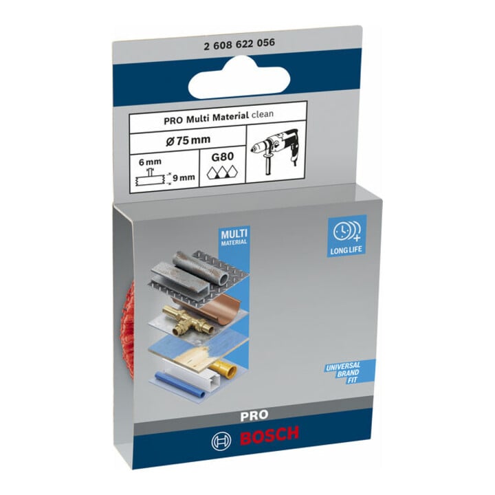 Bosch Scheibenbürste Nylonborsten 75 mm 1 mm 8 mm 4500 U/ min