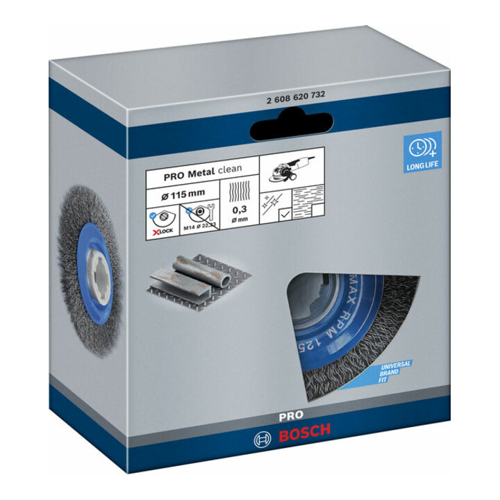 Bosch schijfborstel Clean for Metal X-LOCK gegolfd 115 mm 0,3 mm