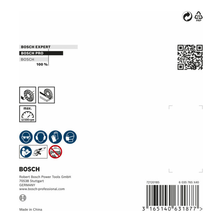 Bosch schijfborstel Clean voor Inox gegolfd roestvrijstaal 115 mm 0,3 mm 8500 omw/min,M14