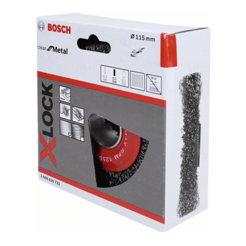 Bosch schijfborstel Clean for Metal X-LOCK gegolfd 115 mm 0,3 mm