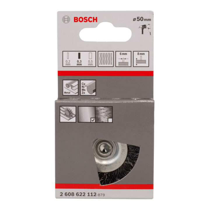 Bosch schijfborstel gegolfd 50 mm 0,3 mm 8 mm 4500 tpm