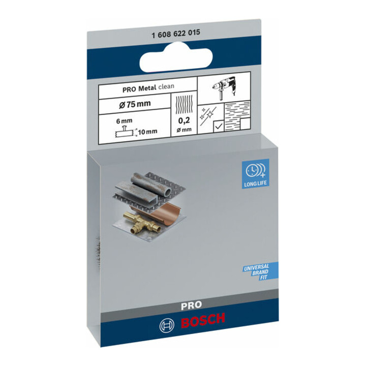 Bosch schijfborstel gegolfd 75 mm 0,2 mm 10 mm 4500 tpm