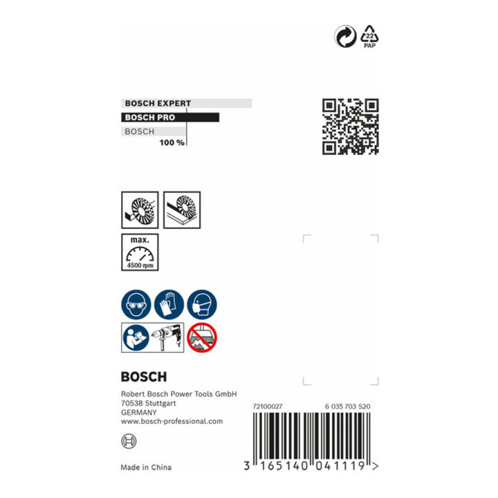 Bosch schijfborstel gegolfd 75 mm 0,2 mm 10 mm 4500 tpm