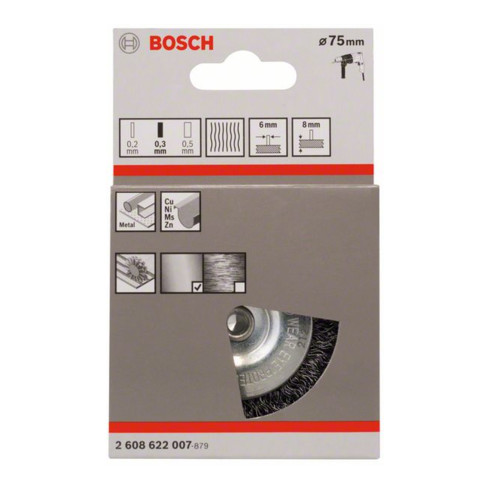 Bosch schijfborstel gegolfd 75 mm 0,3 mm 8 mm 4500 tpm