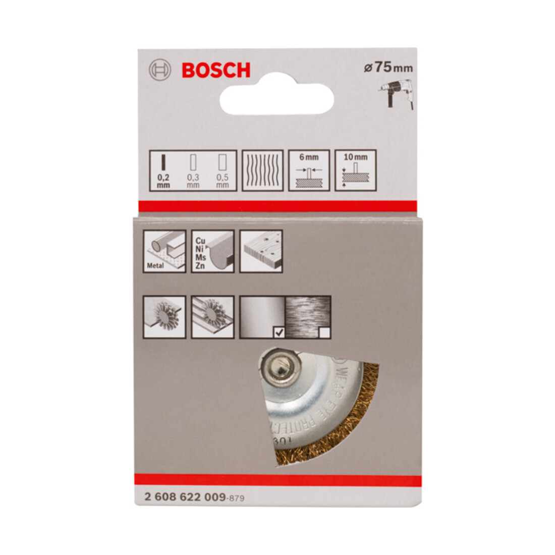 Bosch Borstel messing geplateerd