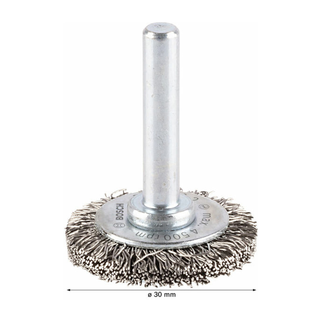 Bosch schijfborstel gegolfd roestvrij 30 mm 0,3 mm 6 mm 4500 tpm