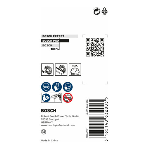 Bosch schijfborstel gegolfd roestvrij 50 mm 0,2 mm 15 mm 4500 tpm