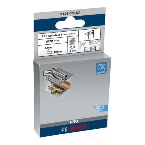 Bosch schijfborstel gegolfd roestvrij 70 mm 0,3 mm 10 mm 4500 tpm