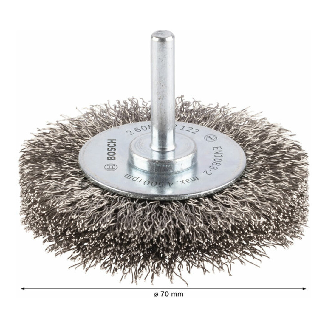 Bosch schijfborstel gegolfd roestvrij 70 mm 0,3 mm 15 mm 4500 tpm