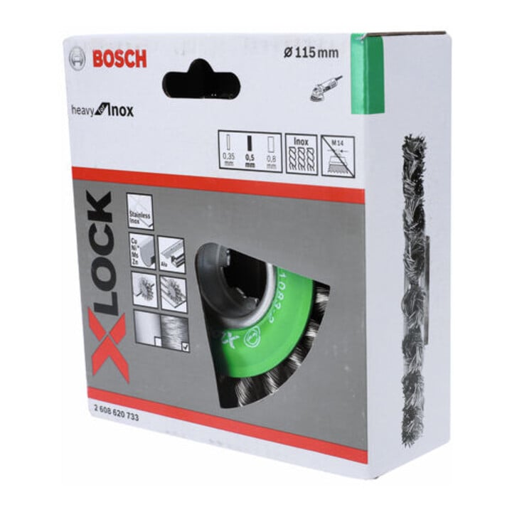 Bosch schijfborstel Heavy for Inox X-LOCK geknoopt roestvrij 115 mm 0,5 mm