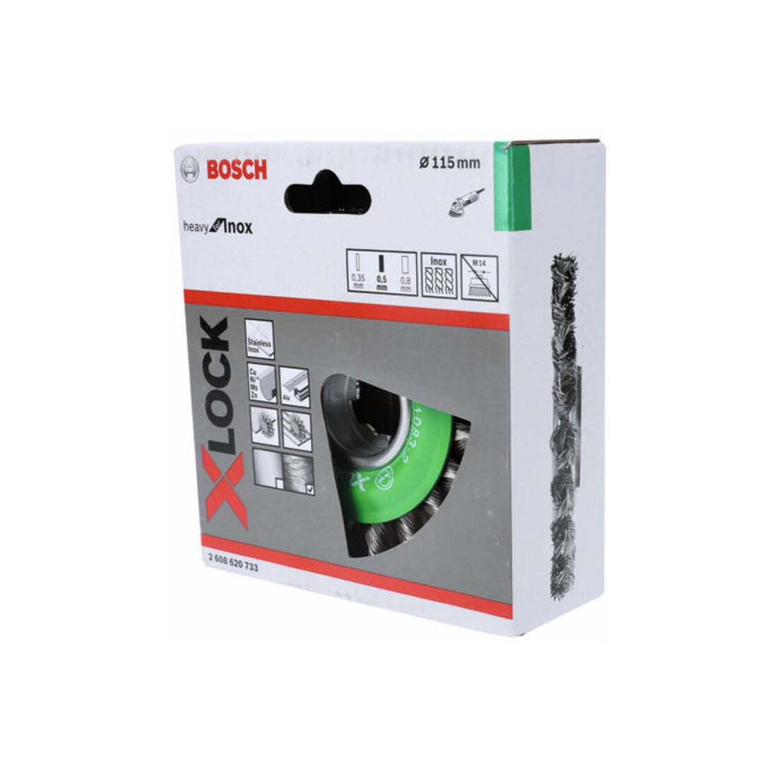 Bosch schijfborstel Heavy for Inox X-LOCK geknoopt roestvrij 115 mm 0,5 mm