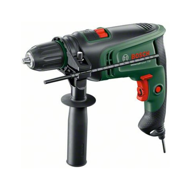 Bosch Schlagbohrmaschine UniversalImpact 730, 15-teiliges Zubehör-Set (X-Line)