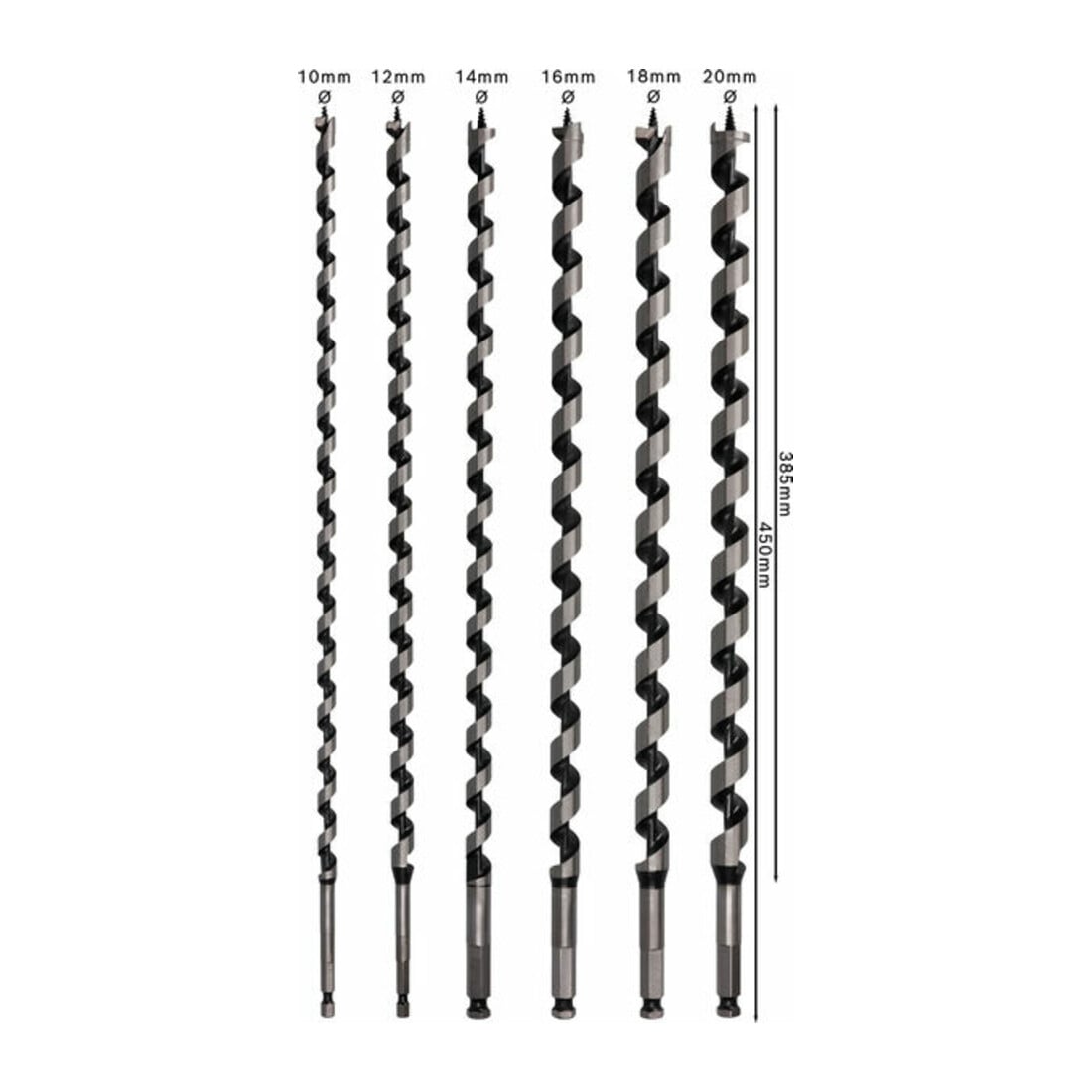 Bosch Schlangenbohrer-Set 6-teilig 10 - 20 mm 360 mm 450 mm