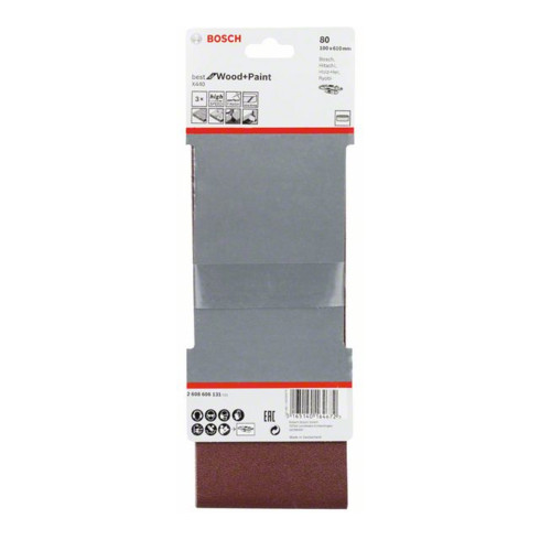 Bosch Schleifband-Set X440 Best for Wood and Paint 100 x 610 mm 80