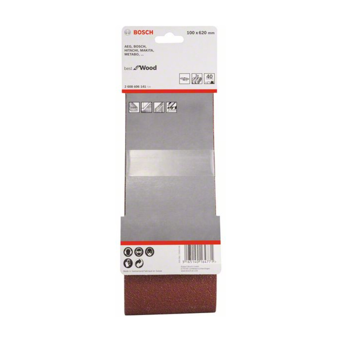 Bosch Schleifband-Set X440 Best for Wood and Paint 100 x 620 mm 40