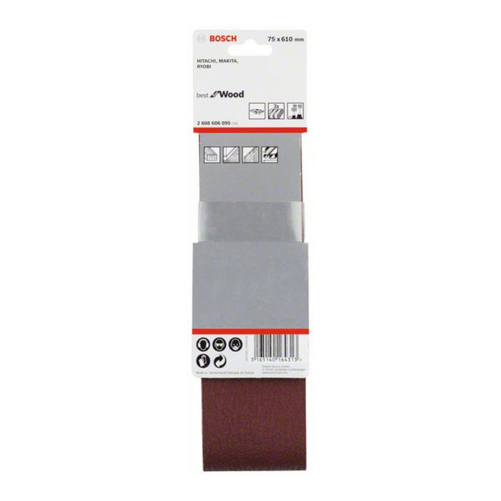 Bosch Schleifband-Set X440 Best for Wood and Paint 3-teilig 75 x 610 mm 60 80,100