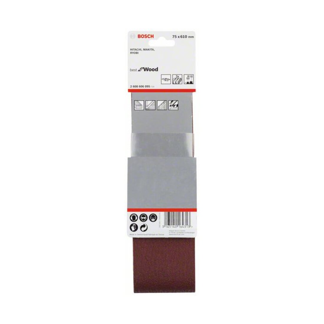 Bosch Schleifband-Set X440 Best for Wood and Paint 3-teilig 75 x 610 mm 60 80,100